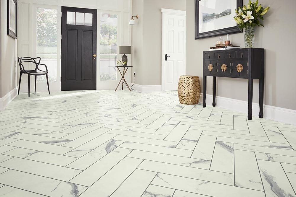 Entry Foyer Luxury Vinyl Tile Herringbone LVT -  {{ name }} in {{ location }}